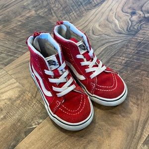 Red high top toddler vans